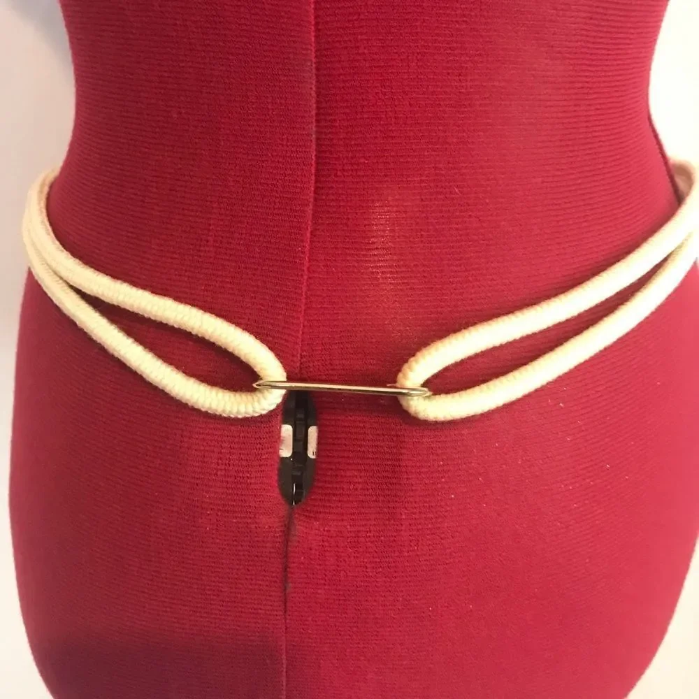 Bohemian Style Vibrant Multicolor Rope Belt Gold & Silver Details 32